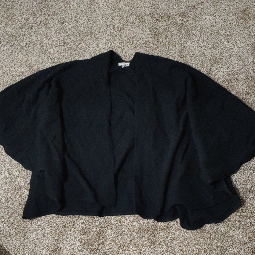 Vintage Nordstrom Black Wool Blend Cloak Cape